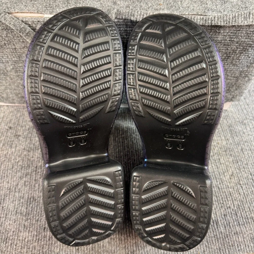NWT Crocs Disney Snow White Evil Queen Siren Black Purple Platform 209827-001
